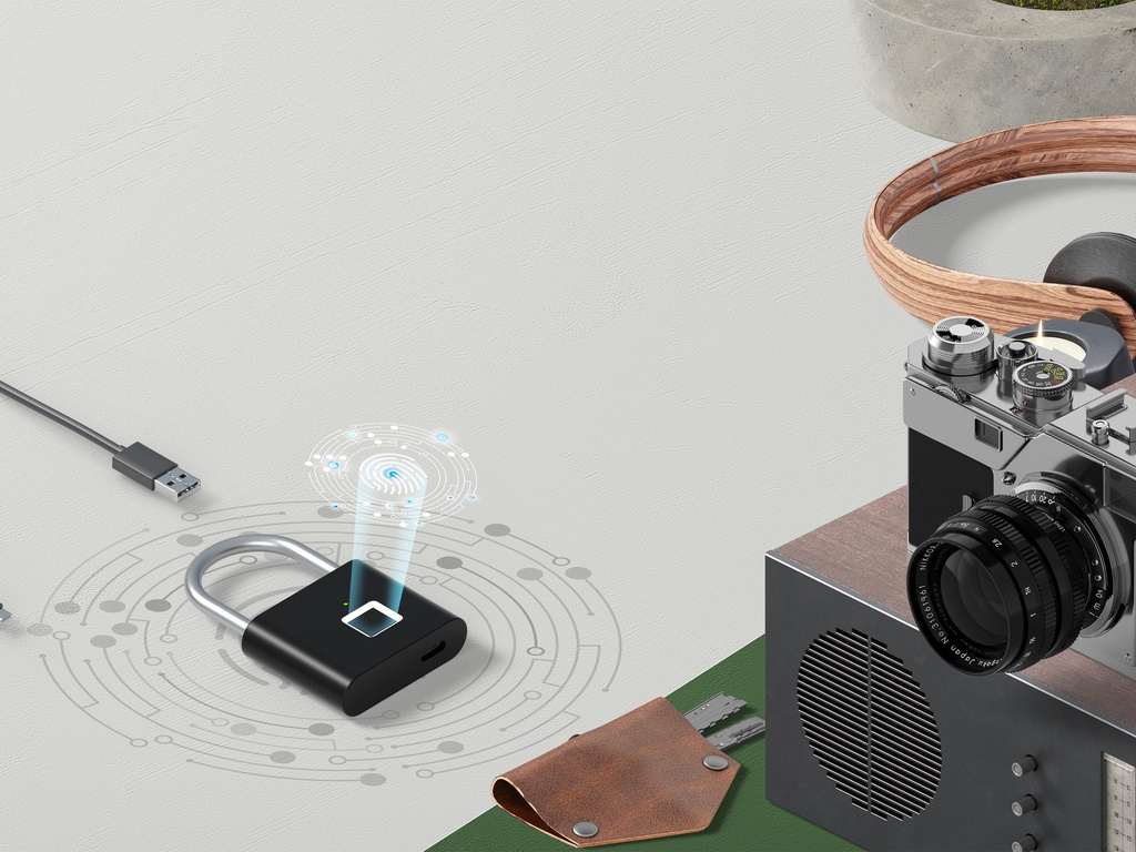 قفل ذكي مع بصمة
 
 Smart Fingerprint Lock_(BK)Black