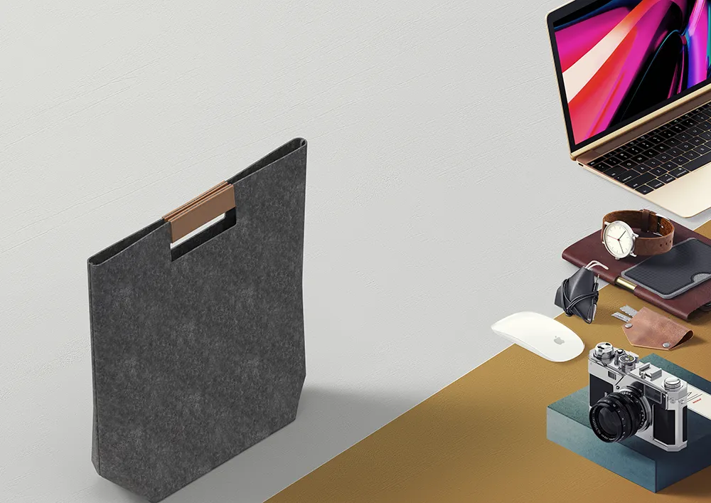 [GBG-103-GY] FELT Bag GY Gray