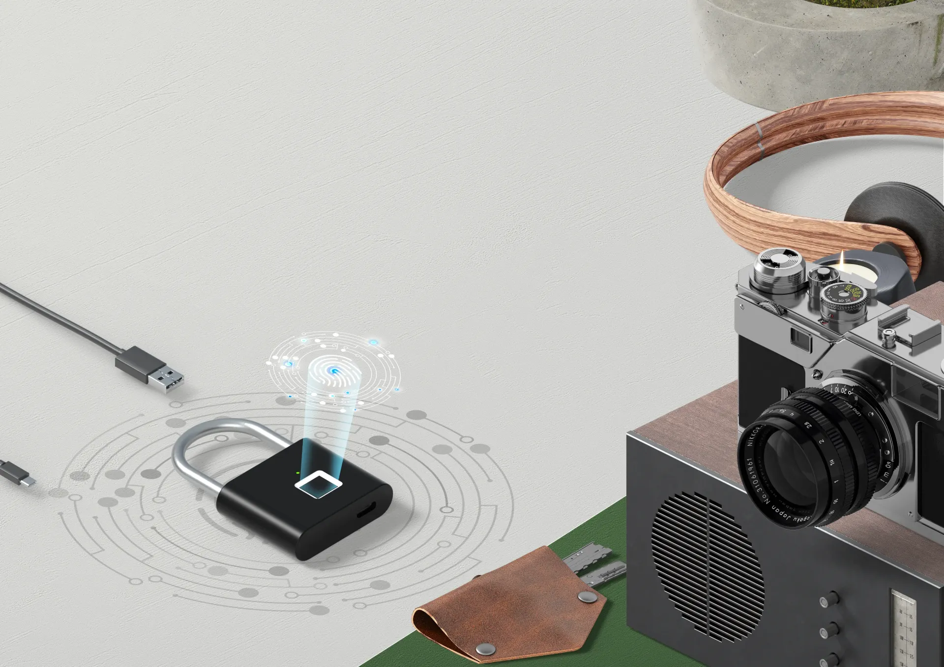 Smart Fingerprint Lock Black